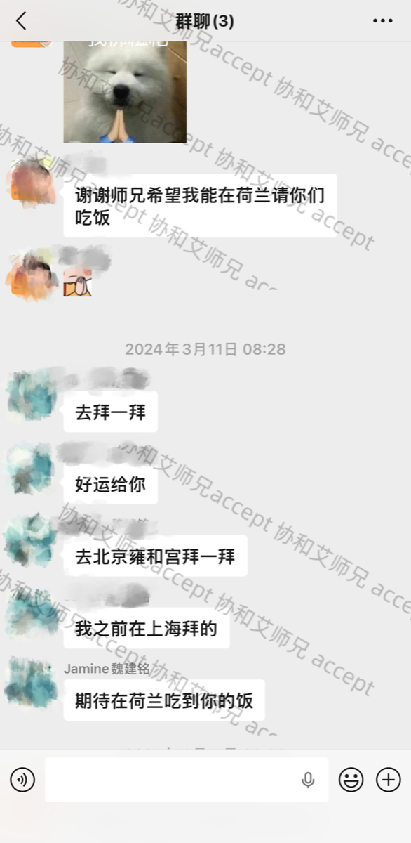 团队帮师妹申请成功